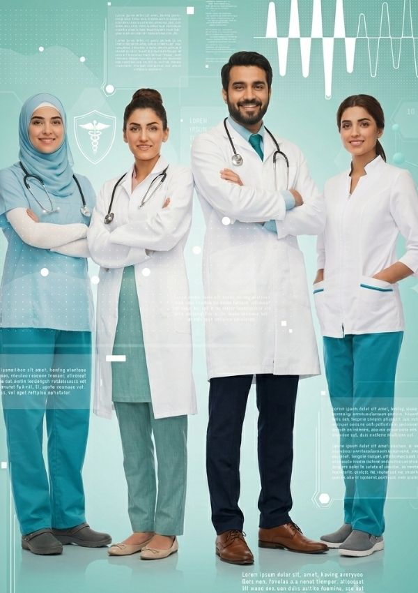 Healthcare professional ready for virtual consultation