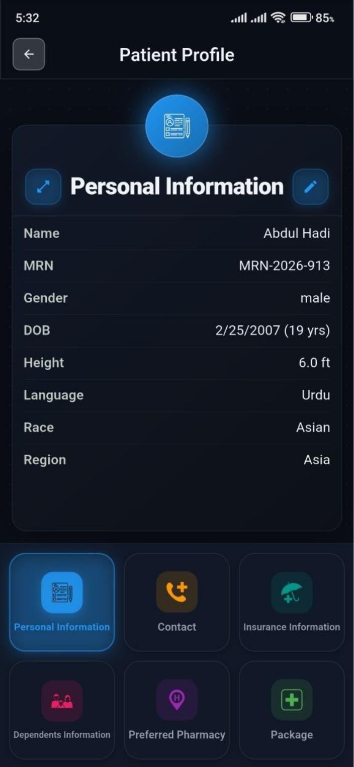 Lumi Wellness Portal medical records — screen 2