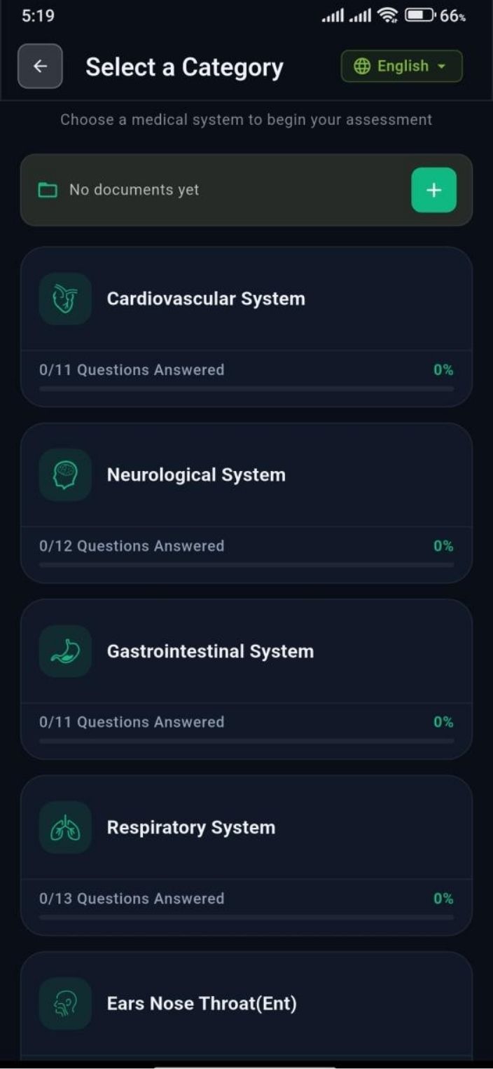 Health preboarding questionnaire on Virtual Sehat — screen 2