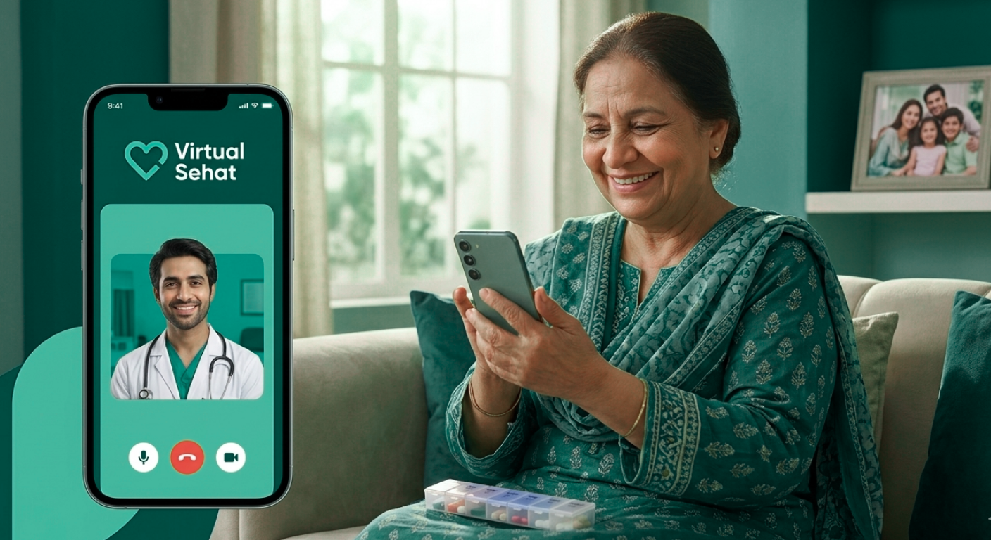 Patient using Virtual Sehat telemedicine platform